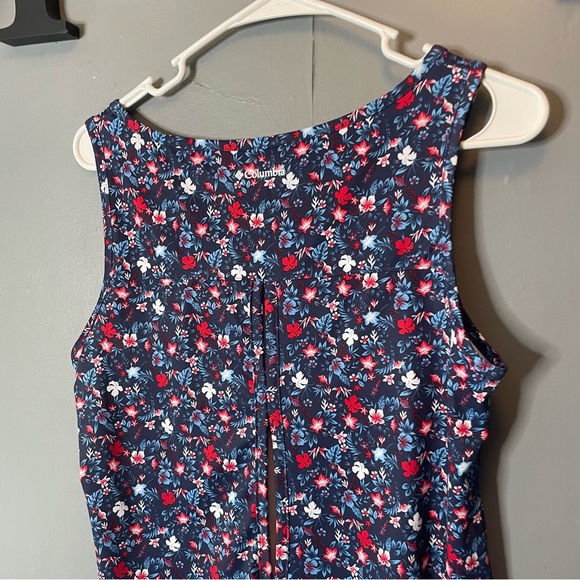Columbia keyhole back Floral Sleeveless Tank Top - Blue and Red size small - Picture 9 of 12